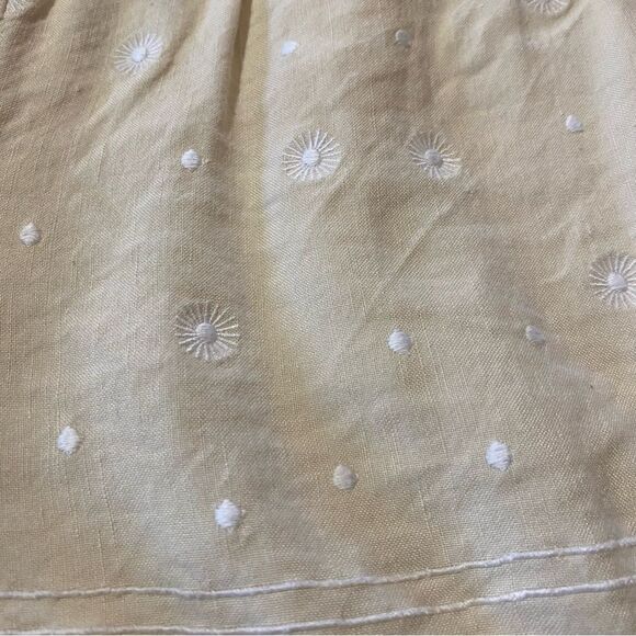 LOFT Drawstring Paperbag Waist Linen Shorts Embroidered Palm Trees & Giraffes - Picture 10 of 14